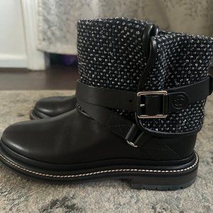 CHANEL Black and Gray Boots